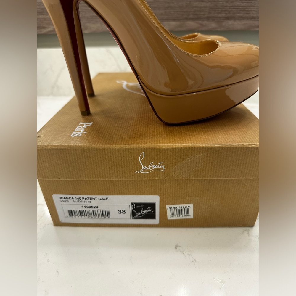Bianca 140 patent calf nude size 38